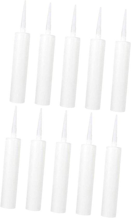 Lege Kitkokers - Navulbare Hulzen - Scheuren Vullen - Duurzaam ABS Materiaal - 10 stuks - Wit