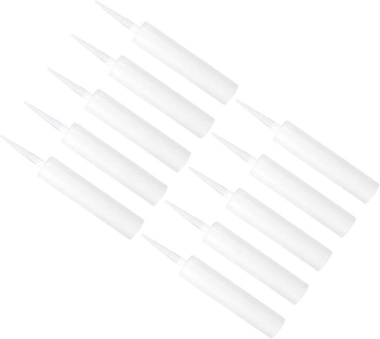 Lege Kitkokers - Navulbare Tubes - Reparatiewerkzaamheden - Herbruikbaar ABS Materiaal - 10 Stuks - Wit
