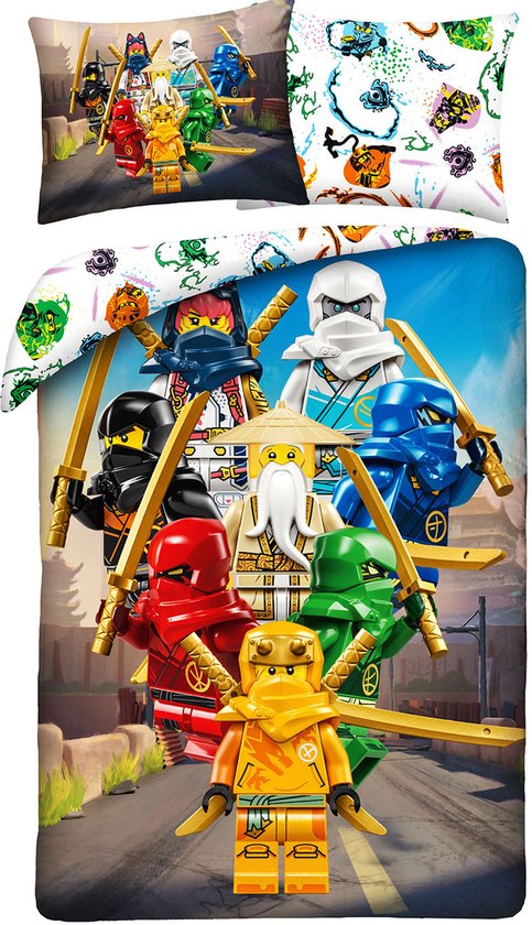 Lego Ninjago Dekbedovertrek Fight - 140 x 200 cm / 70 x 90 cm - Katoen