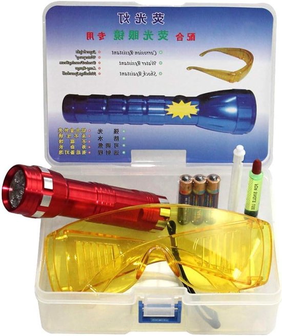 Lekdetector Airco - Reparatieset Airco - Airco Systeem Controleren - Met UV Lamp - 1 Set - Aluminium van Merkloos