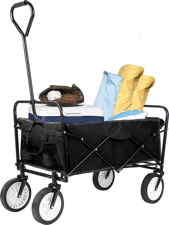 Leonova® - bolderkar - bolderkar opvouwbaar - trolley - 110 liter - 75 kg draagkracht - 53x83x63cm - ijzer - groene kleur van Leonova
