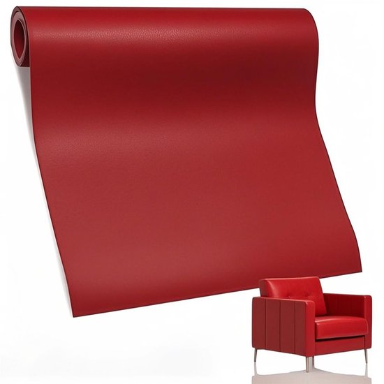 Leren Reparatie Set voor Zelfklevende Patches, Ideaal voor Sofas, Autostoelen en Kantoorstoelen (Rood)
