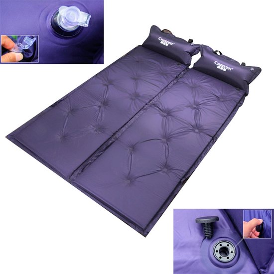 Let op type!! Automatisch opblaasbare slapen Pad  vocht bewijs Pad met Pillow(Purple)