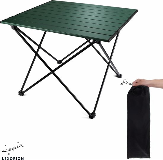 Lexorion Natuur Campingtafel – Opvouwbare Campingtafel Medium – 48x40 cm Aluminium Tafel – Stevig & Waterdicht – Draagkracht 30KG – Inklapbaar & Compact – Voor Kamperen, BBQ, Balkon, Picknick van Merkloos