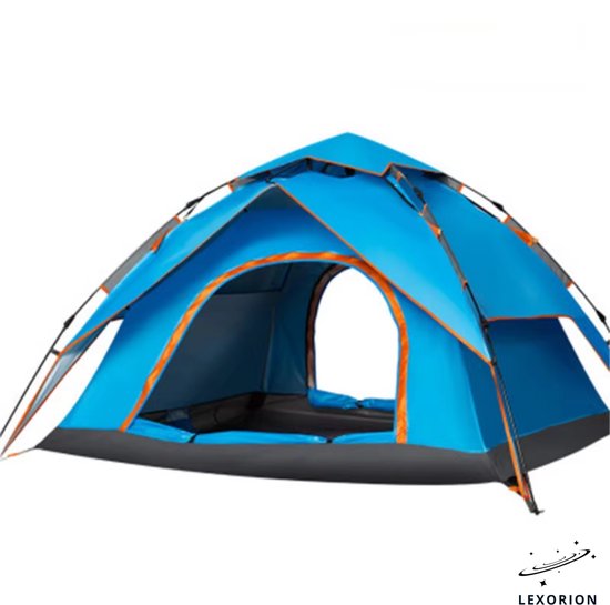 Lexorion Pop-up Tent 2-3 Personen – Waterafstotend Automatische Kampeertent en Pop-up Tent – Snel Opzetbaar in 1 Minuut – Festival, Strand & Outdoor – 210D Oxford – Inclusief Draagtas & Muggengaas - Blauw van Lexor