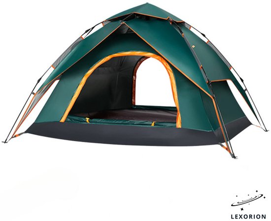 Lexorion Pop-up Tent 2-3 Personen - Waterafstotend Automatische Kampeertent en Pop-up Tent - Snel Opzetbaar in 1 Minuut - Festival, Strand & Outdoor - 210D Oxford - Inclusief Draagtas & Muggengaas - Groen van Lexor