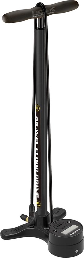 Lezyne Gravel Digital Drive - Vloerpomp - Fietspomp - 3.5 Inch digitale meter - Tot 6.9 bar - Presta ventielen - Composite Matrix - Zwart van Lezyne