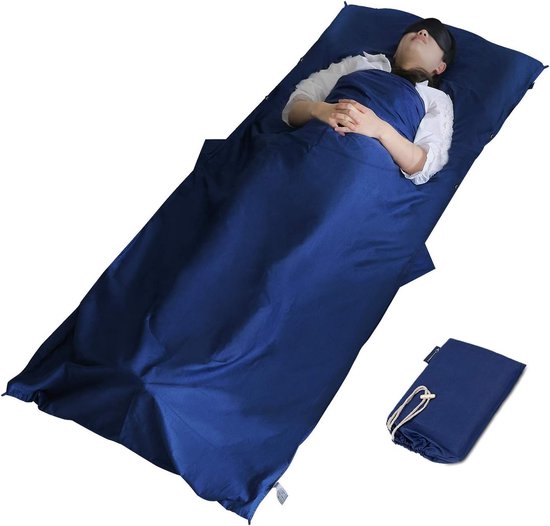 Lichte en Ademende Slaapzak voor Camping en Backpacken - 100% Katoen, 95 x 220 cm, Allergievriendelijk en Ideaal voor Hostels en Hytter