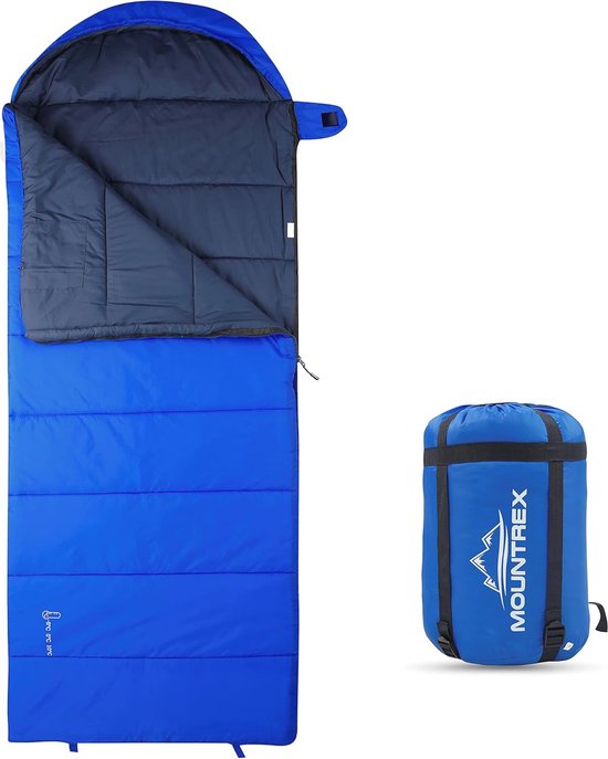 Lichte en Warme Dekenslaapzak voor Camping - 3 Seizoenen (-5 °C / +10 °C) - Koppelbare Slaapzak voor Volwassenen