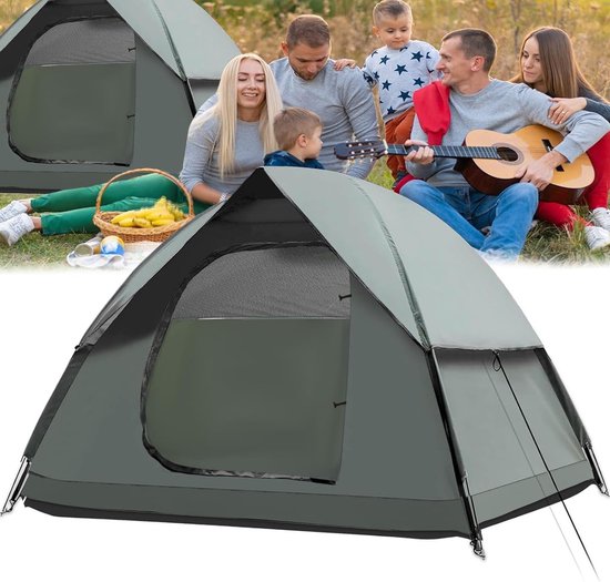 Lichte en Waterdichte Camping Tent voor 2-3 Personen, Ideaal voor Hiking, Picknicks en Tuinactiviteiten, Eenvoudig op te zetten
