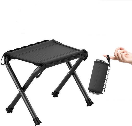 Lichte opvouwbare kruk 30 x 24 x 30 cm met draagvermogen 130 kg – Kleine draagbare opvouwbare kruk voor kamperen, wandelen, vissen, picknick en reizen