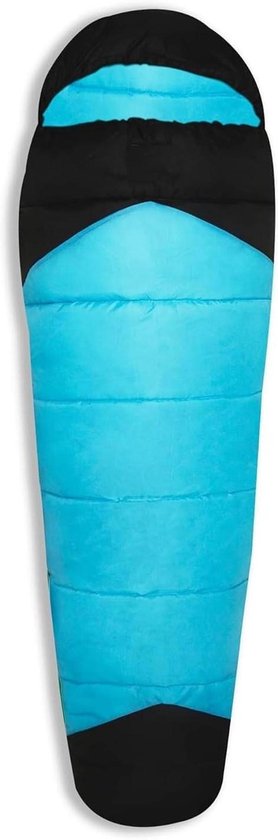 Lichte Slaapzak - Camp Lite - Kamperen en Reizen - Temperatuur +10 tot +20 - 1-persoons - Zwart Hemelsblauw