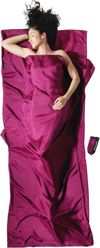 Lichte Travelslaapzak Zijde 220 x 90 cm - Mulberry Rood