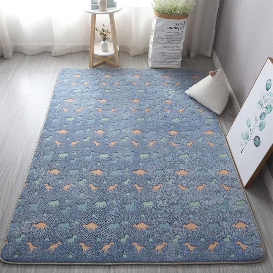 Lichtgevend Tapijt - Glow in the Dark Kleed - Kinderkamer Decoratie - Antislip Onderkant - 200 x 140 cm - Dinosaurus