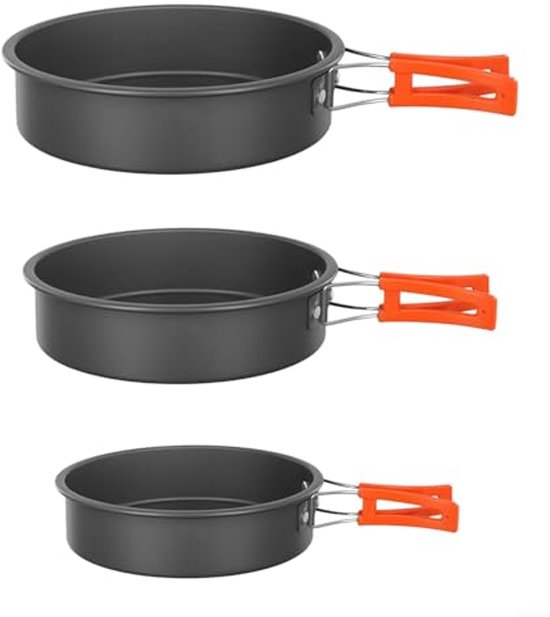 Lichtgewicht camping koekenpan met antiaanbaklaag en opvouwbaar handvat voor outdoor en picknick