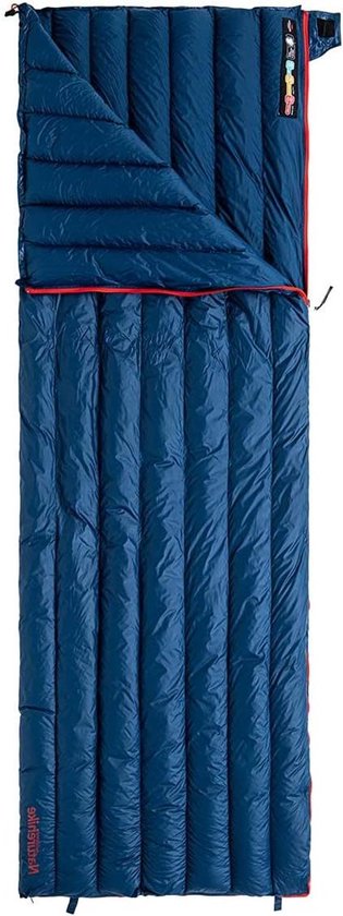 Lichtgewicht Envelop Slaapzak voor Volwassenen - 3-4 Seizoenen Waterproof - Geschikt voor Kamperen, Wandelen, Bergbeklimmen - Binnen en Buiten - Eendendons (400 g, Blauw) van Merkloos