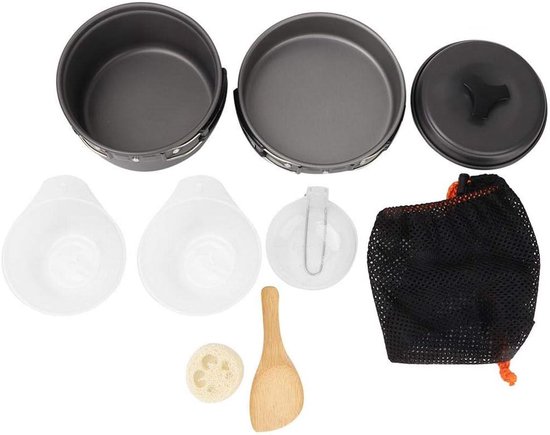 Lichtgewicht Kampeerpan & Kookset voor Picknick en Hiking (1-2 Personen)