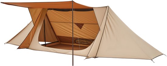 Lichtgewicht Kampeertent met Kachelaansluiting En 2 Zeilstokken, 4-Seizoenentent voor 2 Personen, Ideaal voor Wandelen, Vissen, Jagen En Backpacken van Merkloos