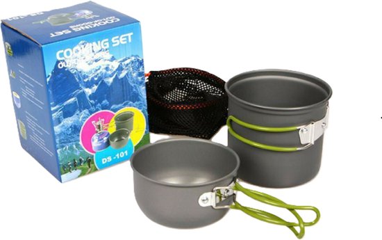 Lichtgewicht kookset DS-101 - aluminium - 1 persoons - campingpannen