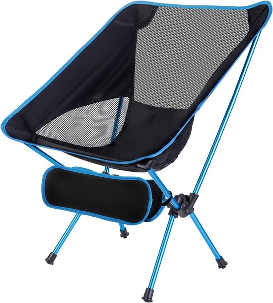 Lichtgewicht, opvouwbare campingstoel - Draagvermogen van 110 kg - Inclusief opberghoes - Buitenstoel - Draagbare strandstoel - Geschikt voor picknicks, kamperen, reizen, vissen, het strand en meer