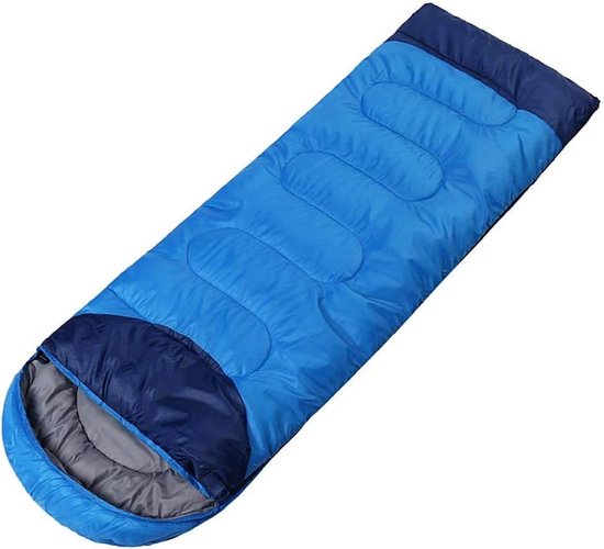 Lichtgewicht Slaapzak - Kampeerslaapzak Outdoor - Kamperen en Wandelen - Mini-compact Opbergformaat - 210 x 75 cm - Donkerblauw
