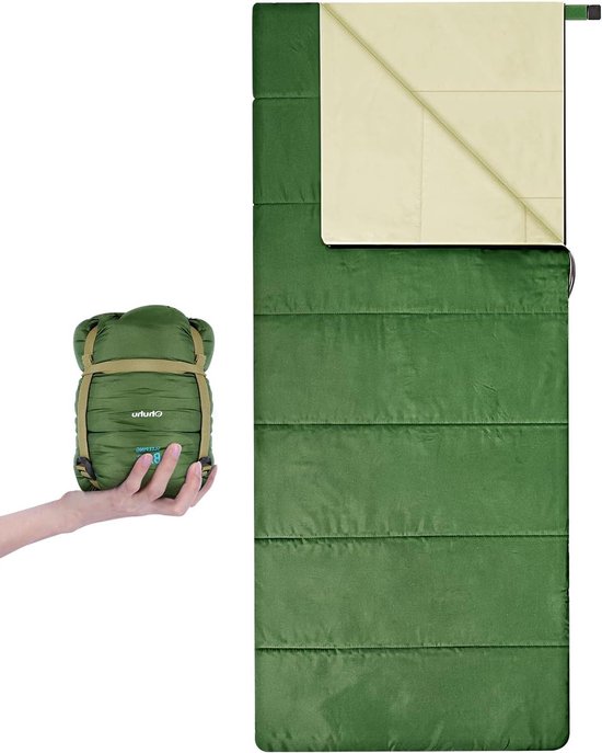 Lichtgewicht Slaapzak - Kampeerzak - Outdoor Kamperen - Compact en Draagbaar - 190x83cm - Groen