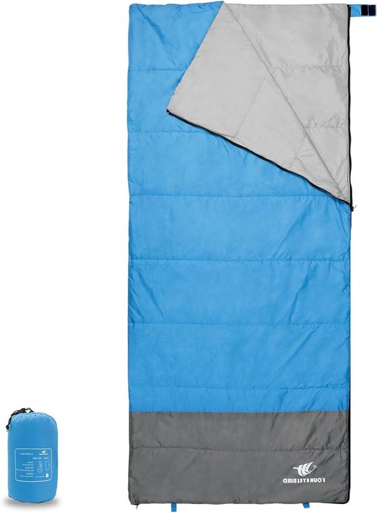Lichtgewicht Slaapzak - Kampeerzak Waterdicht - Buiten Reizen - 2-Weg Rits - 185 x 75 cm - Blauw