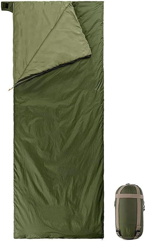 Lichtgewicht Slaapzak - Outdoor Slaapzak - Kamperen Festivals - Waterafstotend Nylon - 190x75cm - Groen van Merkloos