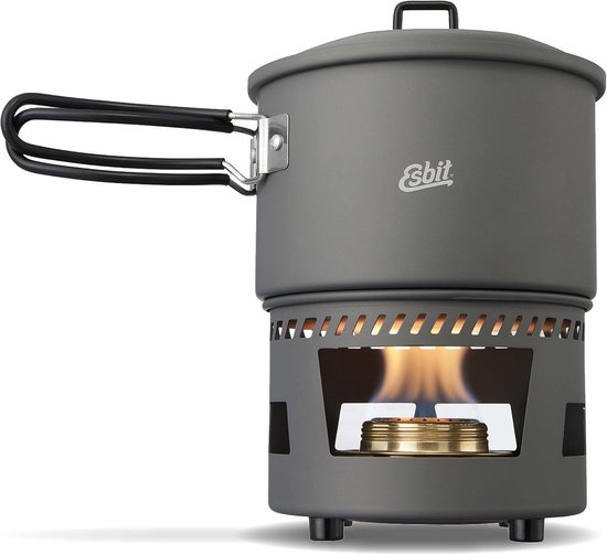 Lichtgewicht Spirituskookset Outdoor en Camping 1500 ml met Brand Spiritusbrander