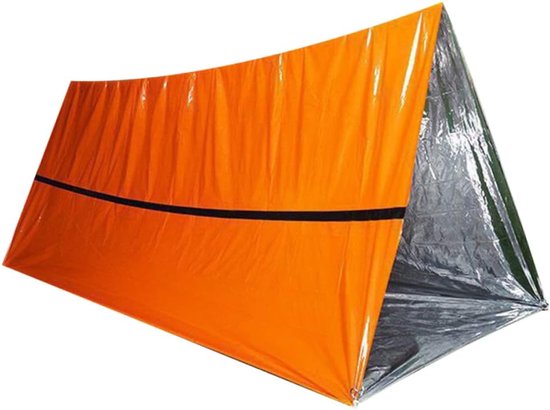 Lichtgewicht tenten - Noodtent - Overlevingsbuistent voor 2 personen - Voor kamperen, wandelen, backpacken en outdooractiviteiten - PE - Oranje - Thermo noodgeval - 150*240CM - Noodpakket van Merkloos