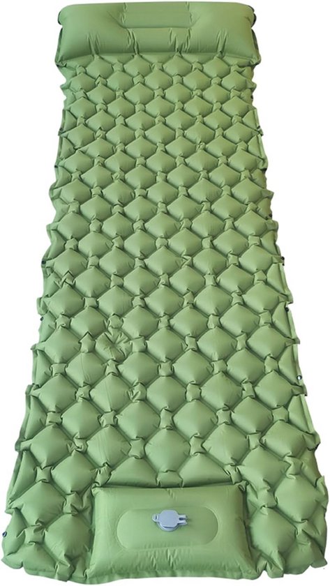 Lichtgewicht Zelfopblazende Campingmat met Kussen en Voetpomp - Ideaal voor Trekking en Wandelen van Hikenture
