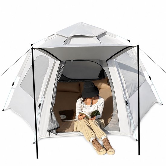 Lifero Camping Tent - Automatisch Pop-up Tent - Easy-up - Kampeertent 3 Persoons - Kampeertent 4 persoons - 280x280x155cm
