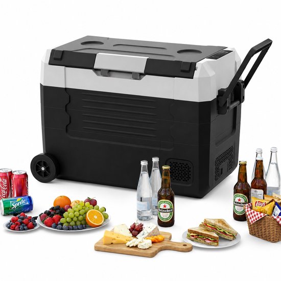Lifero Koelbox - Coolbox - Mini Koelkast - Auto Vriezer LED-disolay - Koelen en Vriezen - Compressor-Koeling - Wielen en Trekgreep