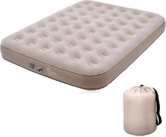 LifeStages® Luchtmatras, zelfopblazend, opblaasbaar, met ingebouwde elektrische pomp, logeerbed, luchtmatras voor 2 personen, voor camping, thuisgebruik, 198 x 152 x 25 cm van LifeStages