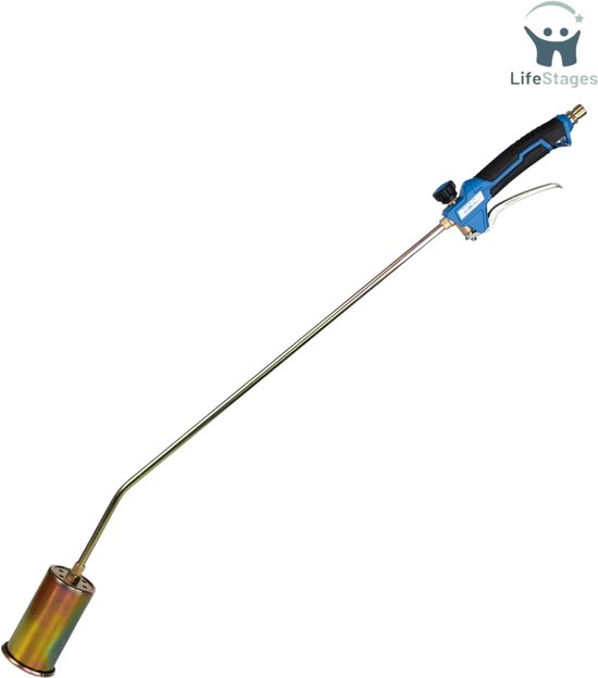 LifeStages - Onkruidbrander - 1850 °C Vlamtemperatuur - Verbrandingsdiameter 60 MM - Vlamdover Incl. 5 Meter Slang - Aansluiting 2 x 3/8 Inch Lks - Met 2 Noppensleutels - 90 CM Buislengte van LifeStages