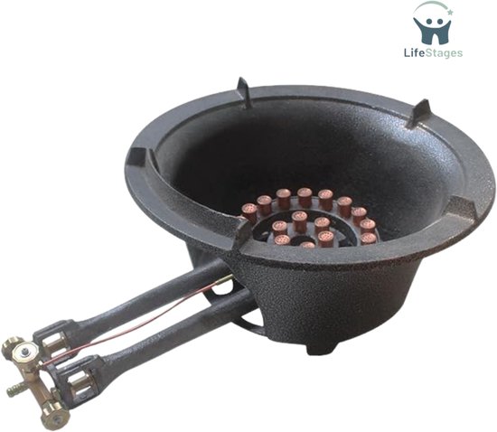 LifeStages - Wokbrander - Gietijzeren Gasfornuis Propaan Camping Wok Brander Butaan Gasfornuis Draagbare Gasbrander Wok Gasbrander Bbq Koken Brander van LifeStages