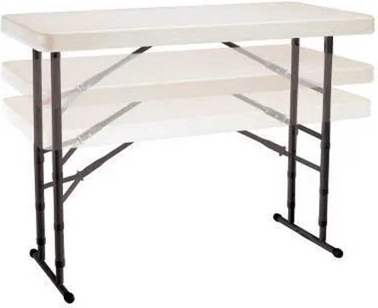 Lifetime - Heavy Duty - Werktafel - Inpaktafel - Buffettafel - 122 cm - hoogte verstelbaar - off white