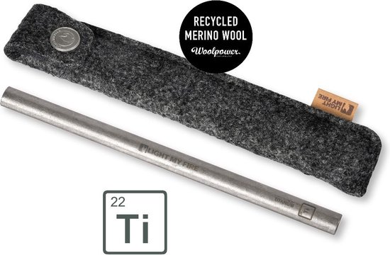 Light my fire Titanium straw eco kit - herbruikbaar rietje titanium van Light My Fire