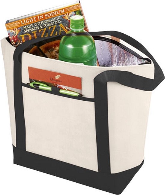 Lighthouse koeltas/draagtas creme met zwart 21 liter - Formaat 44 x 34 x 15 cm van Lighthouse