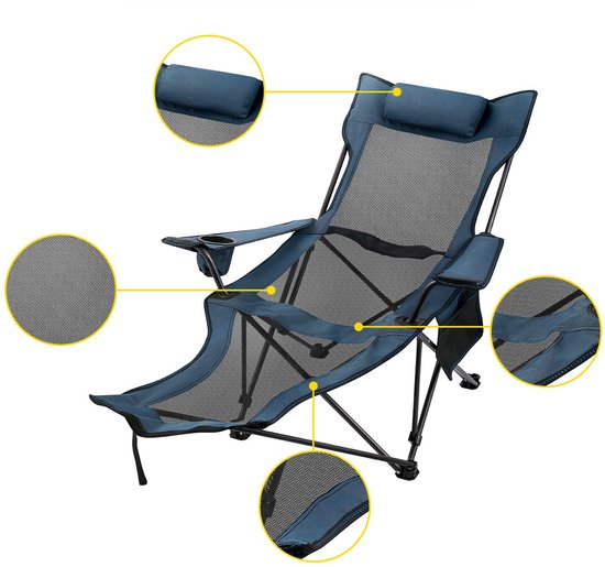 Ligstoel - Campingstoel - Opvouwbare Stoelen - Draagbaar - Camping - Opvouwbaar - Stoelen - Veelzijdig - Vouwstoel - Voor Camping van Merkloos