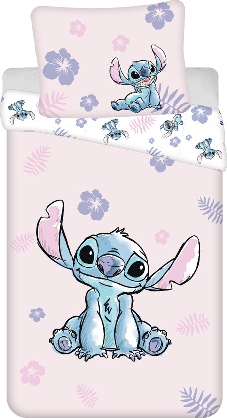 Lilo en Stitch dekbedovertrek roze 140 x 200 cm - 70 x 90 cm - katoen van Merkloos
