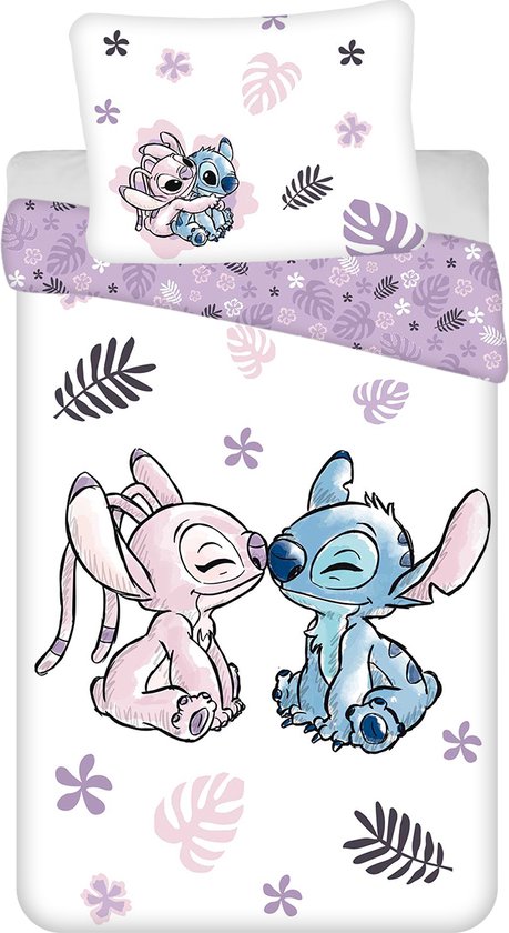 Lilo en Stitch dekbedovertrek Stitch & Angel 140 x 200 cm - 70 x 90 cm - katoen van Disney