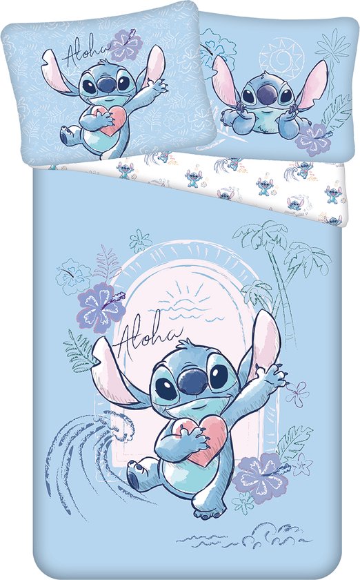 Lilo en Stitch dekbedovertrek Wave 140 x 200 cm - 70 x 90 cm - katoen van Lilo & Stitch