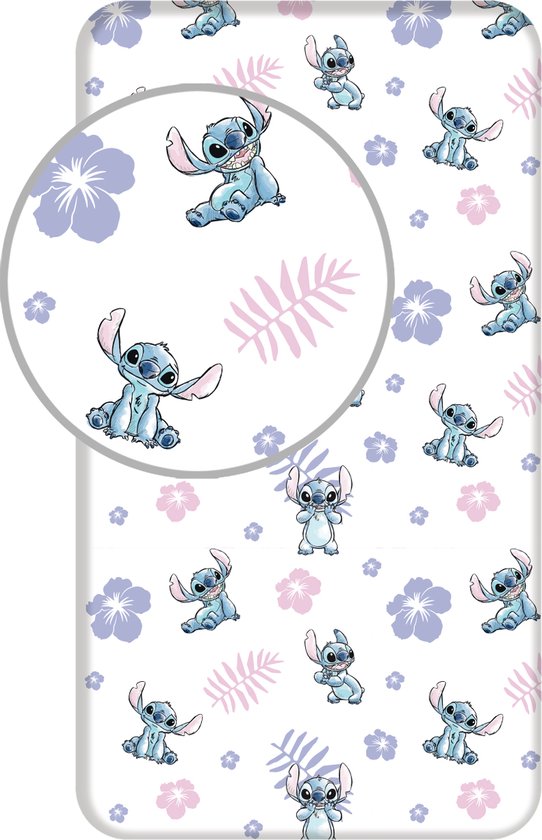 Lilo en Stitch hoeslaken - Stitch en Angel 90 x 200 cm van Disney