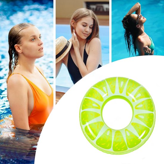 Limoen zwembadvlotter, fruitzwemringen, oranje limoen, watermeloen, kiwi zwembuis, grappige grote zwembadring, vlotter, draagbaar, draagbaar voor zwembad