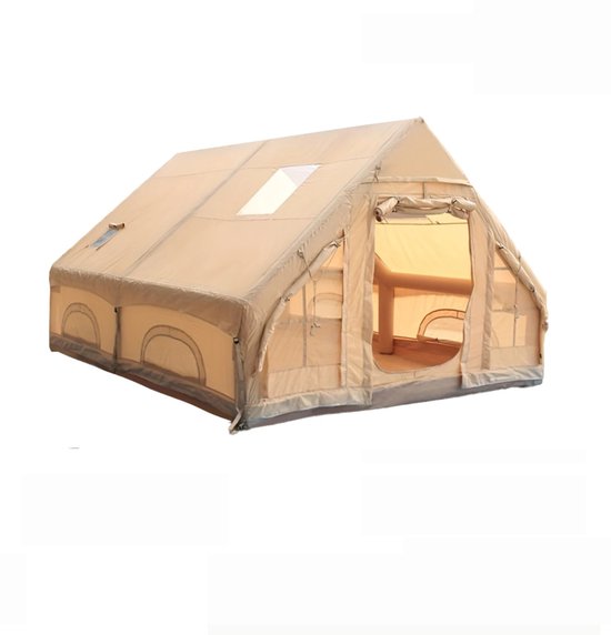 Linkforu - Grote Opblaasbare 4 Seizoenen Tent - Familietent - Glampingtent - Eenvoudige Installatie - Zonnewering - Muggengaas - Oxford - Incl . Opbergtas - 4x3x2.1m van Merkloos