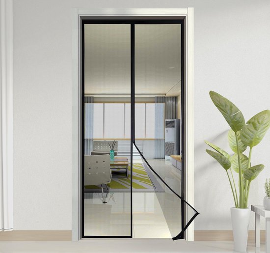 Linkforu - Magnetische Deurscherm - Muggen - Vliegen Gordijn – Insectenwerend – Voor Deur van 90 x 210 cm - Zwart
