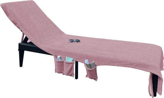 LINNICK 3 in 1 Strandlaken Camping Stoelhoes 75x215cm - Sneldrogend Badlaken - Lichtgewicht Reishanddoek - 3 in 1 Strandhanddoek Camping Stoelhoes Draagtas - rosé - Strandstoelhoes - Strandtas