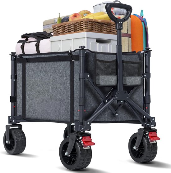 Lìon® Bolderkar - 120L Capaciteit - Opvouwbare Bolderkar - Bolderkar Opvouwbaar - Grijs - 44cm x 19cm x 34cm