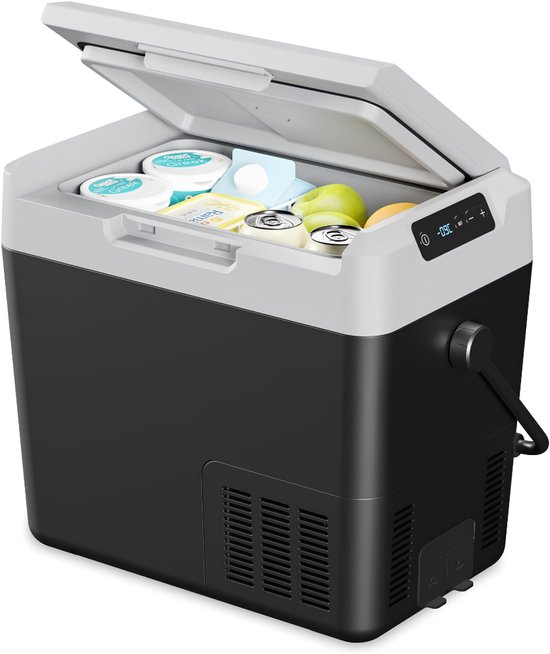 Lìon® Koelbox - 19L Capaciteit - Koelbox Elektrisch - Elektrische Koelbox - Zwart/Grijs - 36cm x 55cm x 47cm